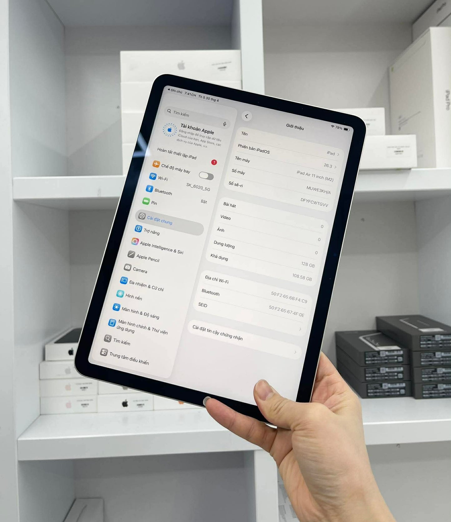 IPad Air 6 bản 128GB Màu Starlight - Pin 92% - WTGVV A-