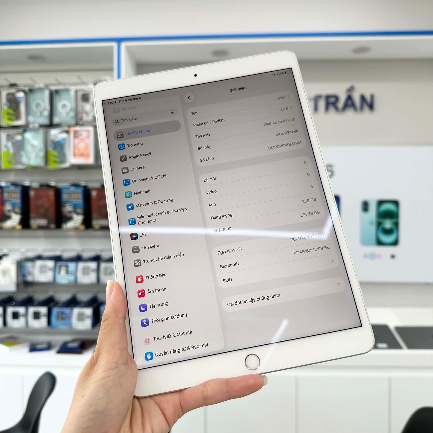 IPad Air 3 256gb Bạc - Pin 82% - DLMPM A-*