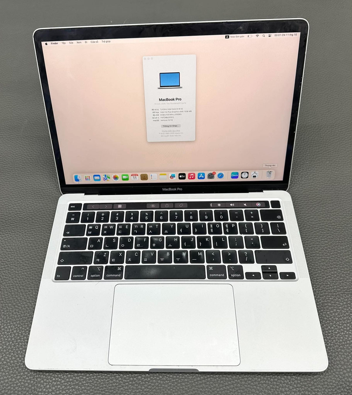 MacBook Pro 2020 8/256 màu bạc - 2p3y1 -a -