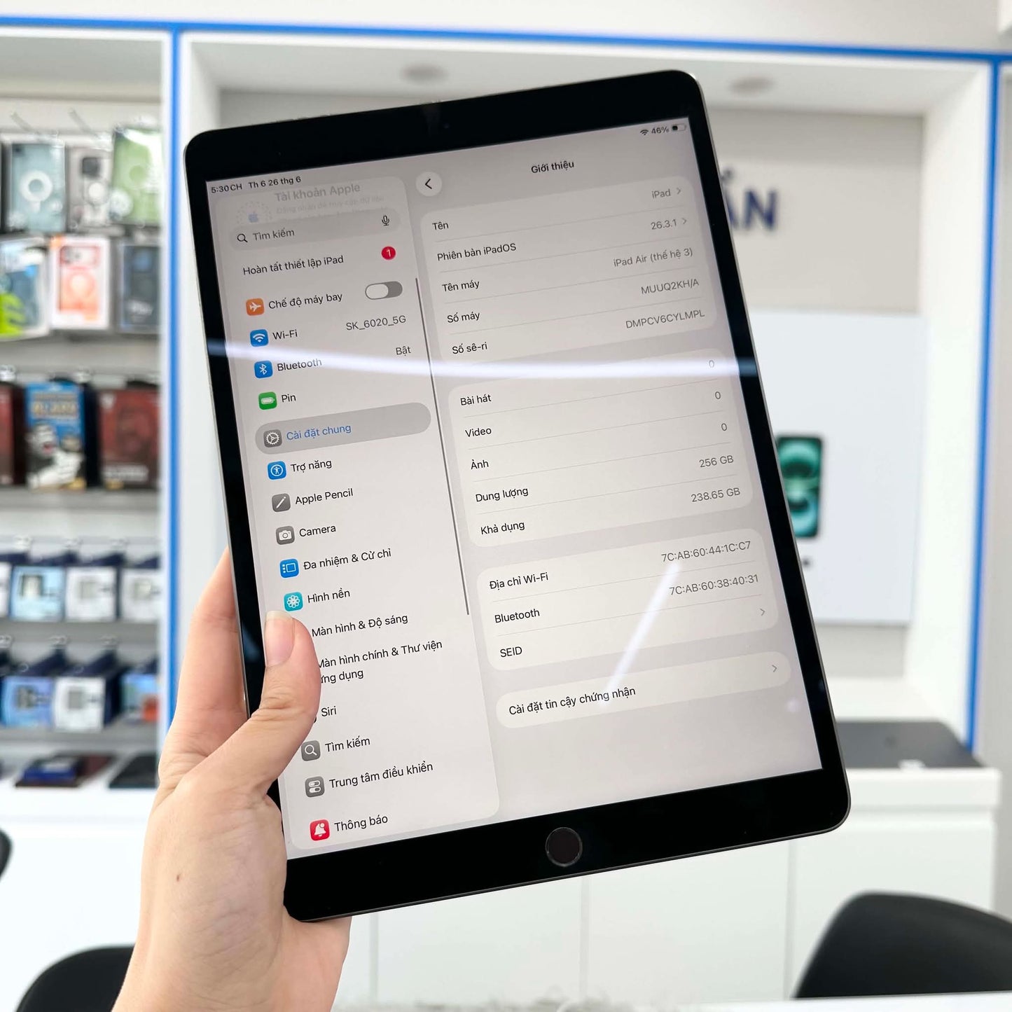 IPad Air 3 256gb Xám - Pin 88% - YLMPL A-*