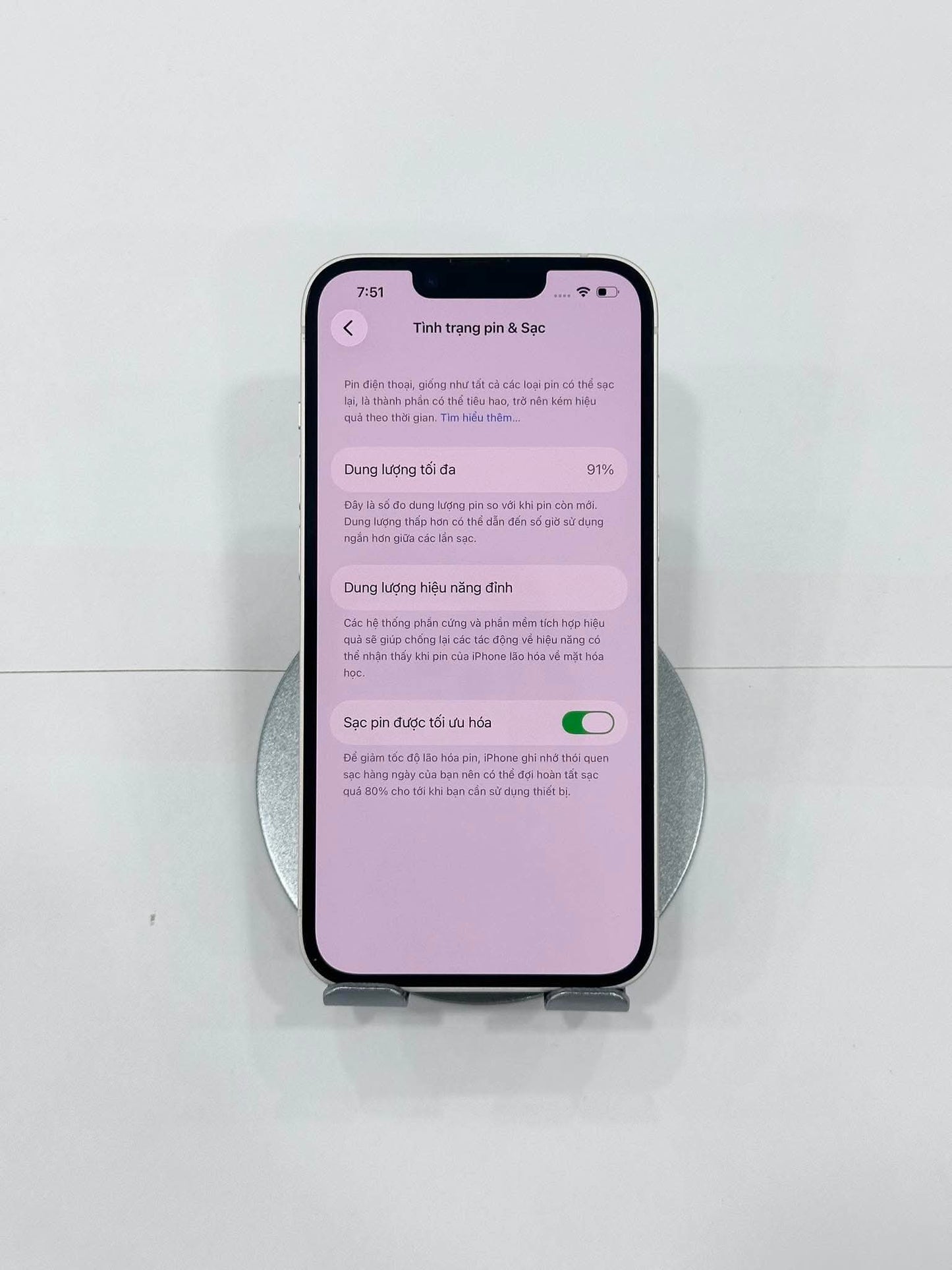 IPhone 14 bản 128gb Màu trắng - Pin 91% -13881 Teku