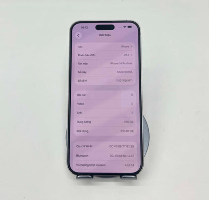IPhone 14 ProMax 256GB Màu Trắng  - Pin 83% - 43384 - a-