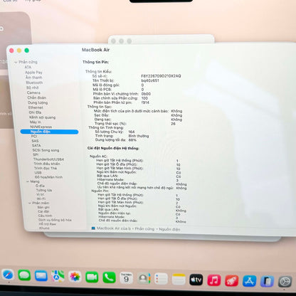 MacBook Air M2 bản 8GB/256GB Màu xanh đen - Pin 88%  - 45GW6 - A-