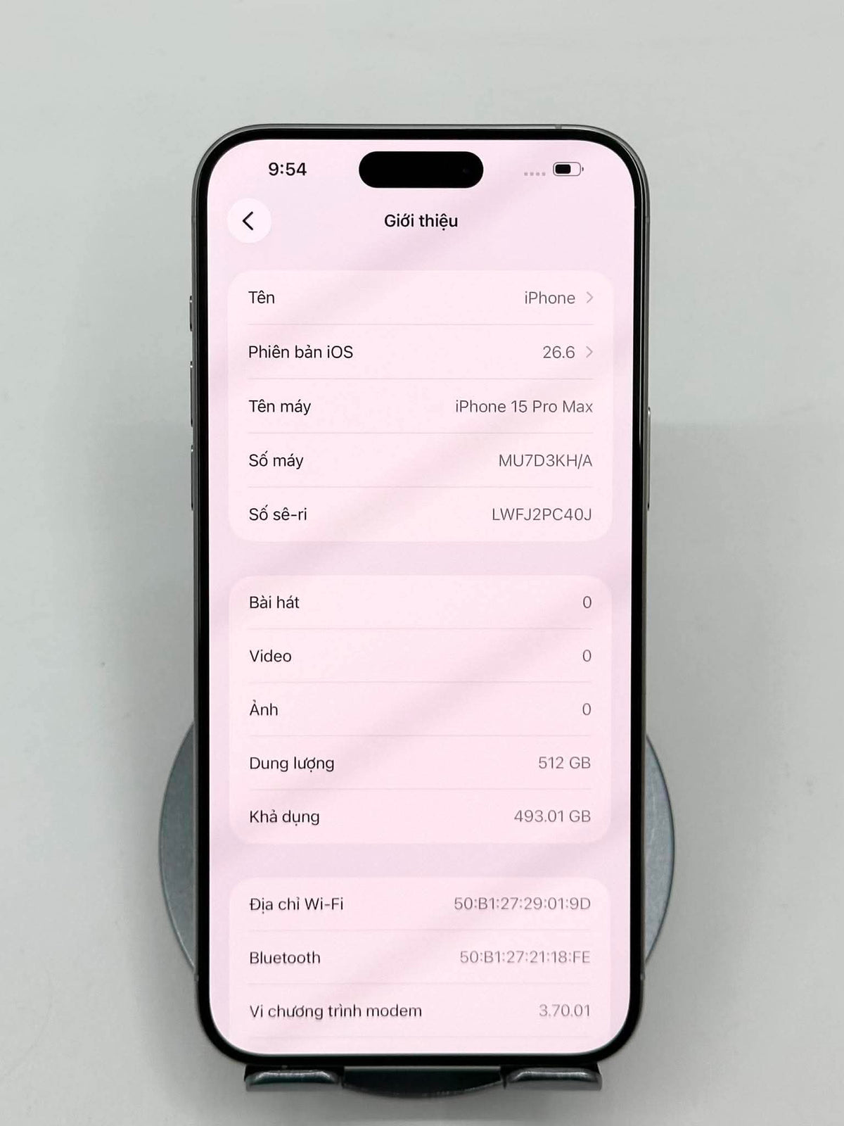 IPhone 15 Promax 512gb Màu Trắng - Pin 100% - 53616