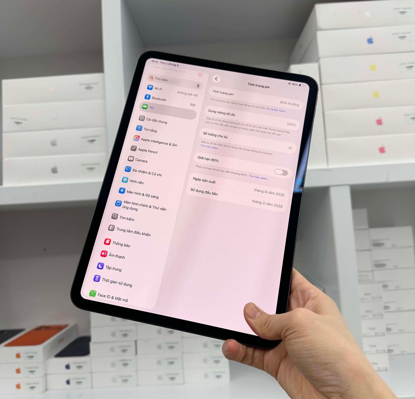IPAD PRO M5 256 DEN - Pin 100% sạc 10 lần - LKHQ6