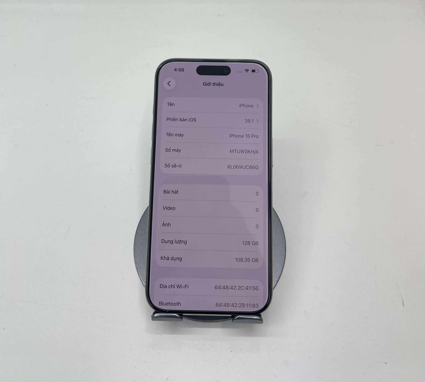 IPhone 15 Pro 128gb Màu trắng - Pin 96% -  05776 A- TEKU