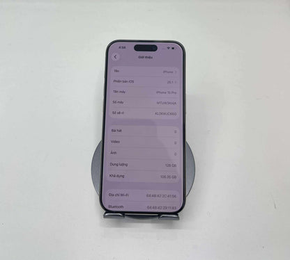 IPhone 15 Pro 128gb Màu trắng - Pin 96% -  05776 A- TEKU