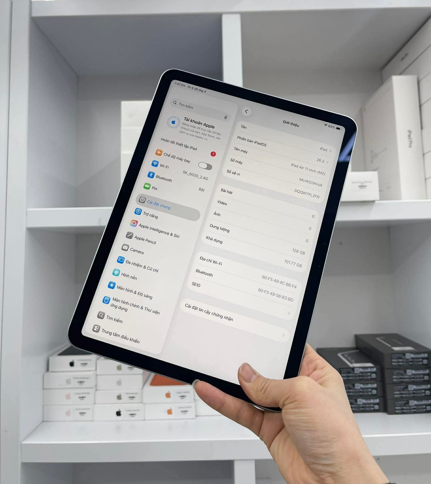 IPad Air 6 bản 128GB Màu Blue - Pin 99% - FL2FR Teku