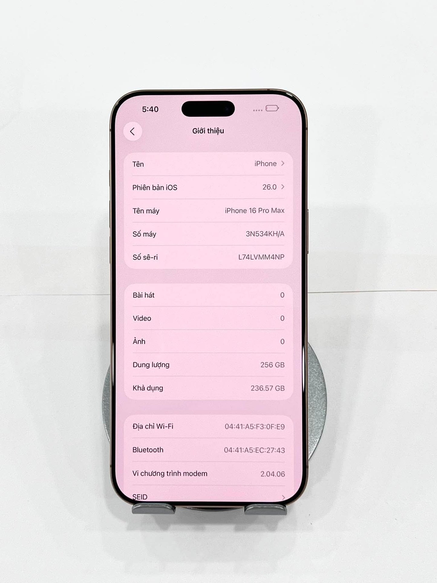 IPhone 16 ProMax 256GB Màu vàng Demo- Pin 100% sạc 12 lần - 54897 TEKU