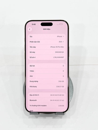 IPhone 16 ProMax 256GB Màu vàng Demo- Pin 100% sạc 12 lần - 54897 TEKU