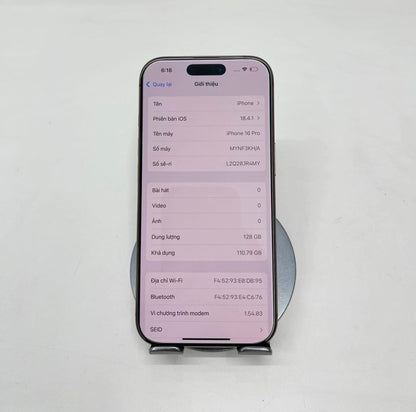 IPhone 16 Pro 128gb Màu Vàng - Pin 100% sạc 1 lần - 12533