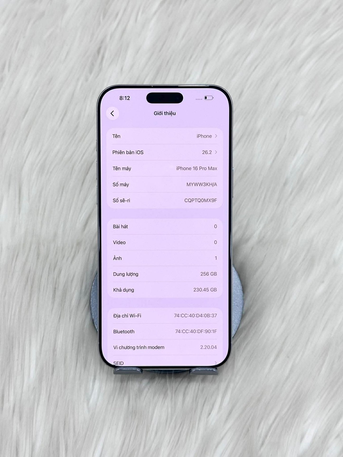 IPhone 16 ProMax 256gb Màu trắng - Pin 100% - 75465 A-*