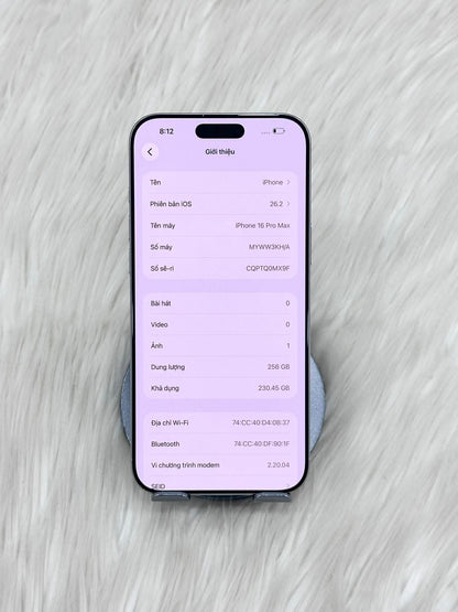 IPhone 16 ProMax 256gb Màu trắng - Pin 100% - 75465 A-*