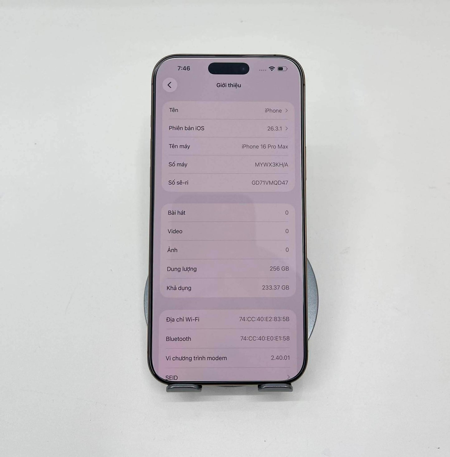 IPhone 16 Promax 256GB màu Vàng - Pin 100% sạc 2 lần- 63197