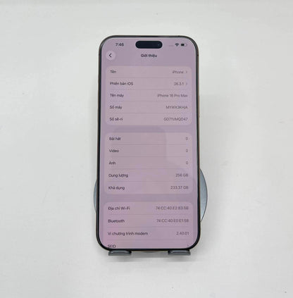 IPhone 16 Promax 256GB màu Vàng - Pin 100% sạc 2 lần- 63197