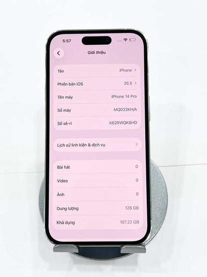 Iphone 14 Pro 128gb màu Trắng - Pin thay CH 99 -45430 - A- Teku