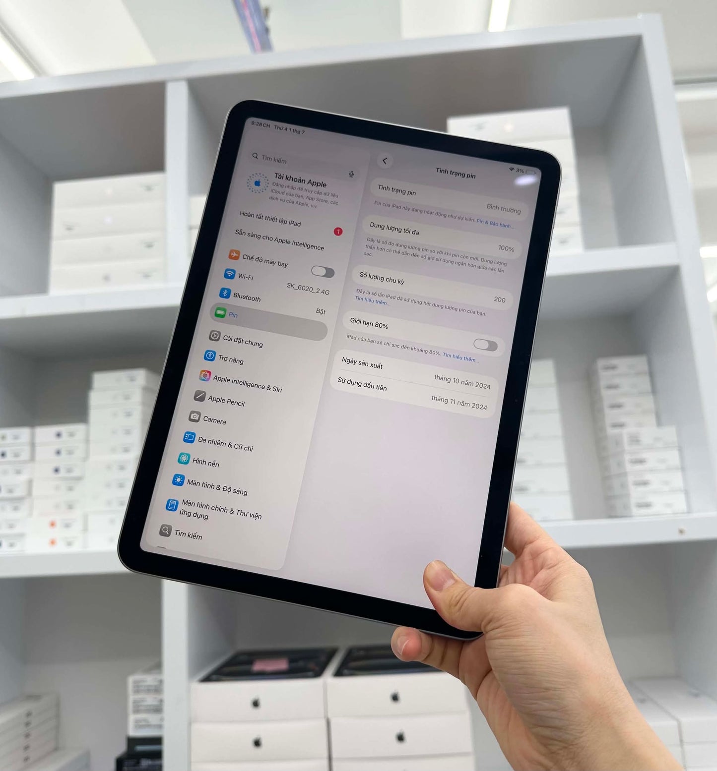 IPad Air 6 bản 256GB Màu xám - Pin 100% - YPXD4