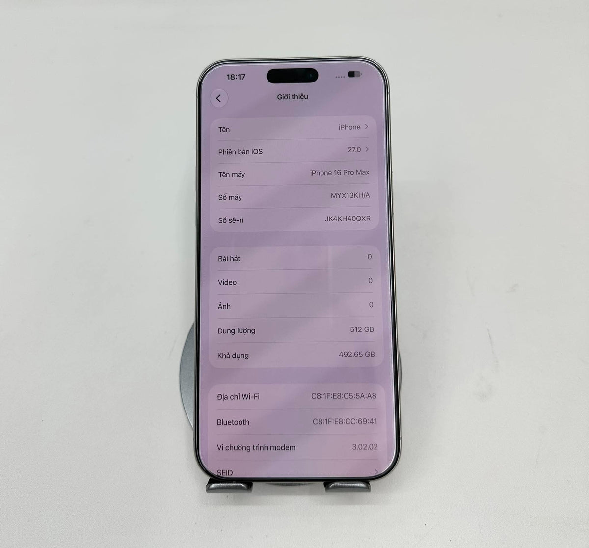 IPhone 16 ProMax 512gb Màu trắng - Pin 95 - 10956 Busan