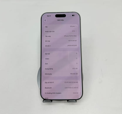 IPhone 16 ProMax 512gb Màu trắng - Pin 95 - 10956 Busan