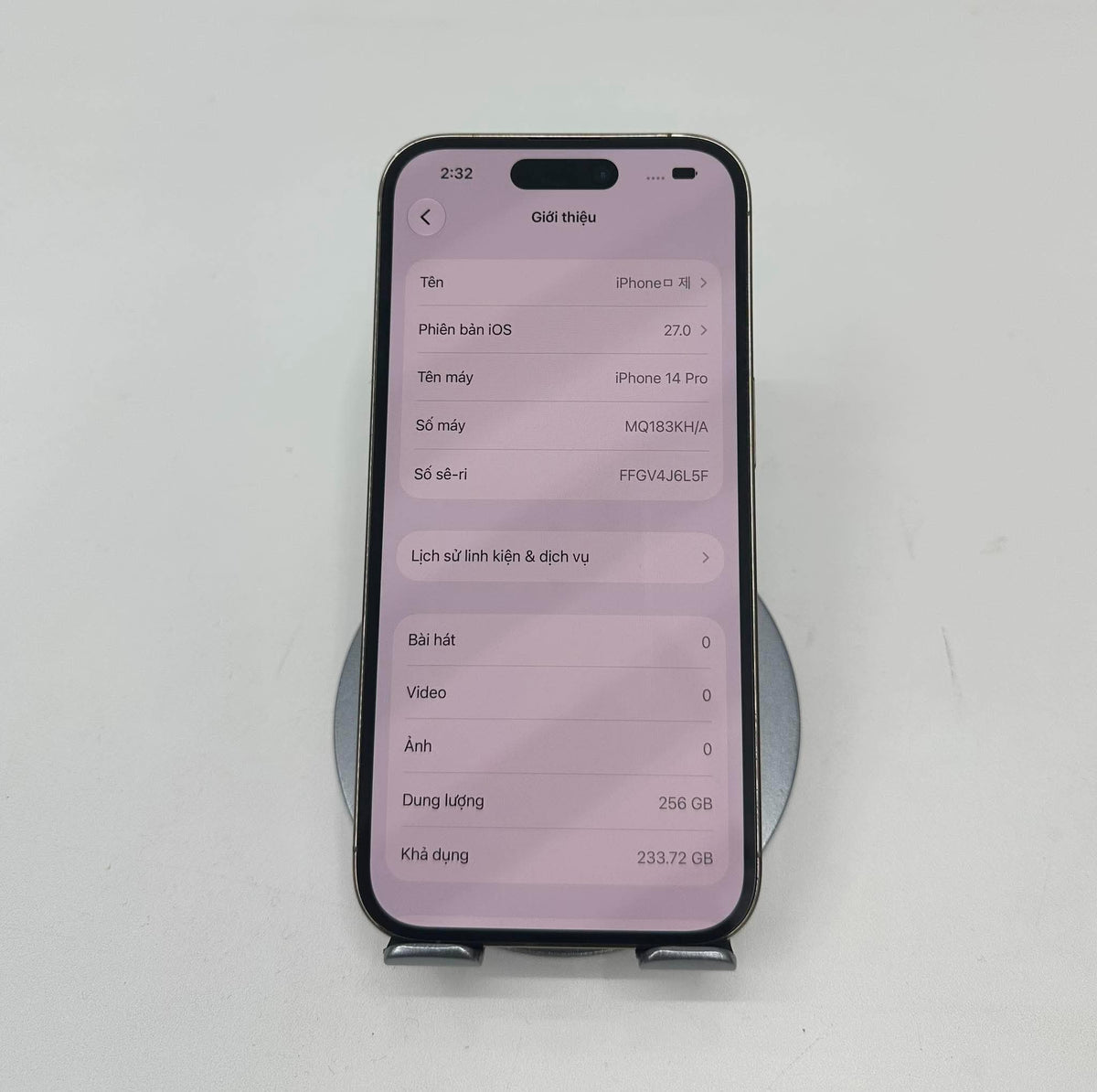 IPhone 14 Pro 256GB màu vàng - Pin thay ch 100% - 38034 -a -