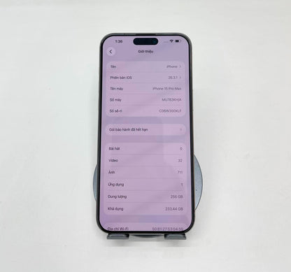 IPhone 15 Promax 256gb Màu Trắng - Pin 87% - 11833 A-*