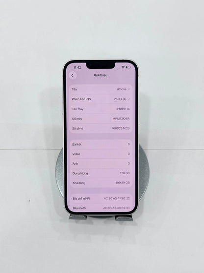 IPhone 14 bản 128gb Màu trắng - Pin 95% - 36249 - a- Teku