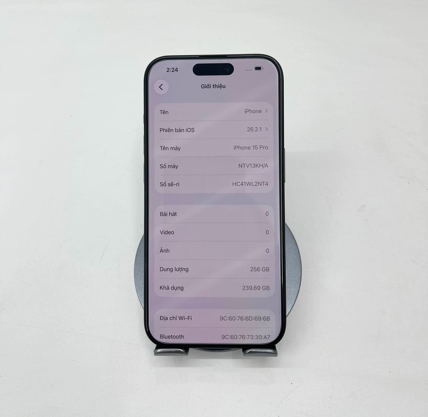 IPhone 15 Pro 256gb Màu đen Refo - Pin 100% sạc 8 lần - 02625