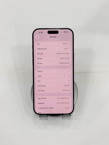 IPhone 16 Promax 256GB màu Đen - Pin 92% - 90470 - a- Teku