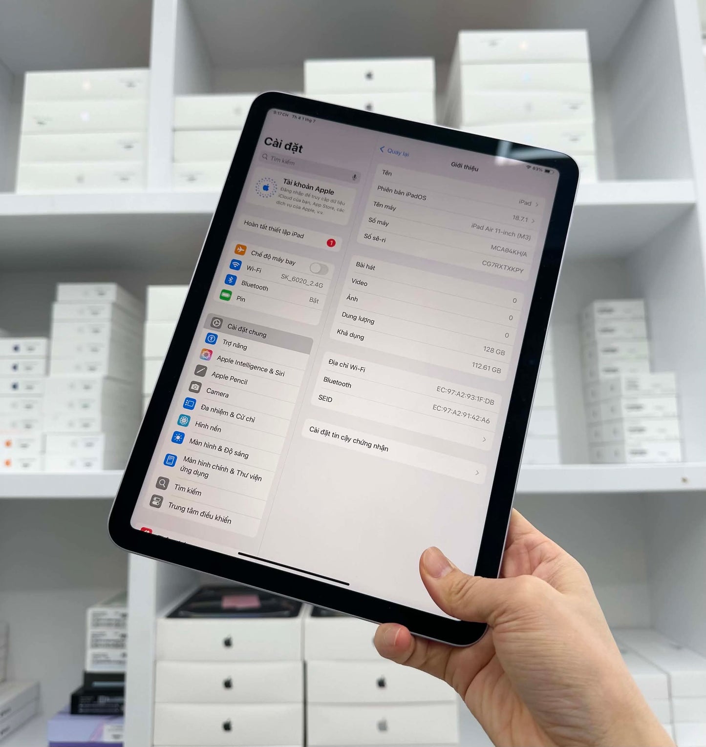 Ipad Air M3 128gb Màu Tím  - Pin 100% - TXKPY