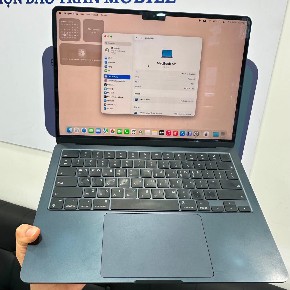 MacBook Air M2 bản 8GB/256GB Màu xanh đen - Pin 83% - 6XDF9 - A- Busan