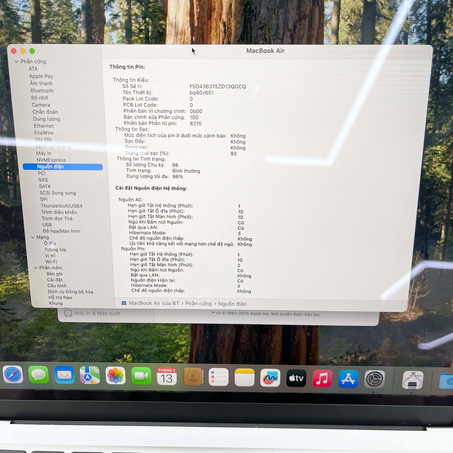 Macbook Air M3 8/256 màu Xám - Pin 98% - VKHKL