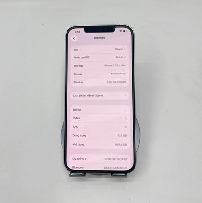 IPhone 12 ProMax 128gbMàu trắng - Pin thay mới 100% - 95786 A-*