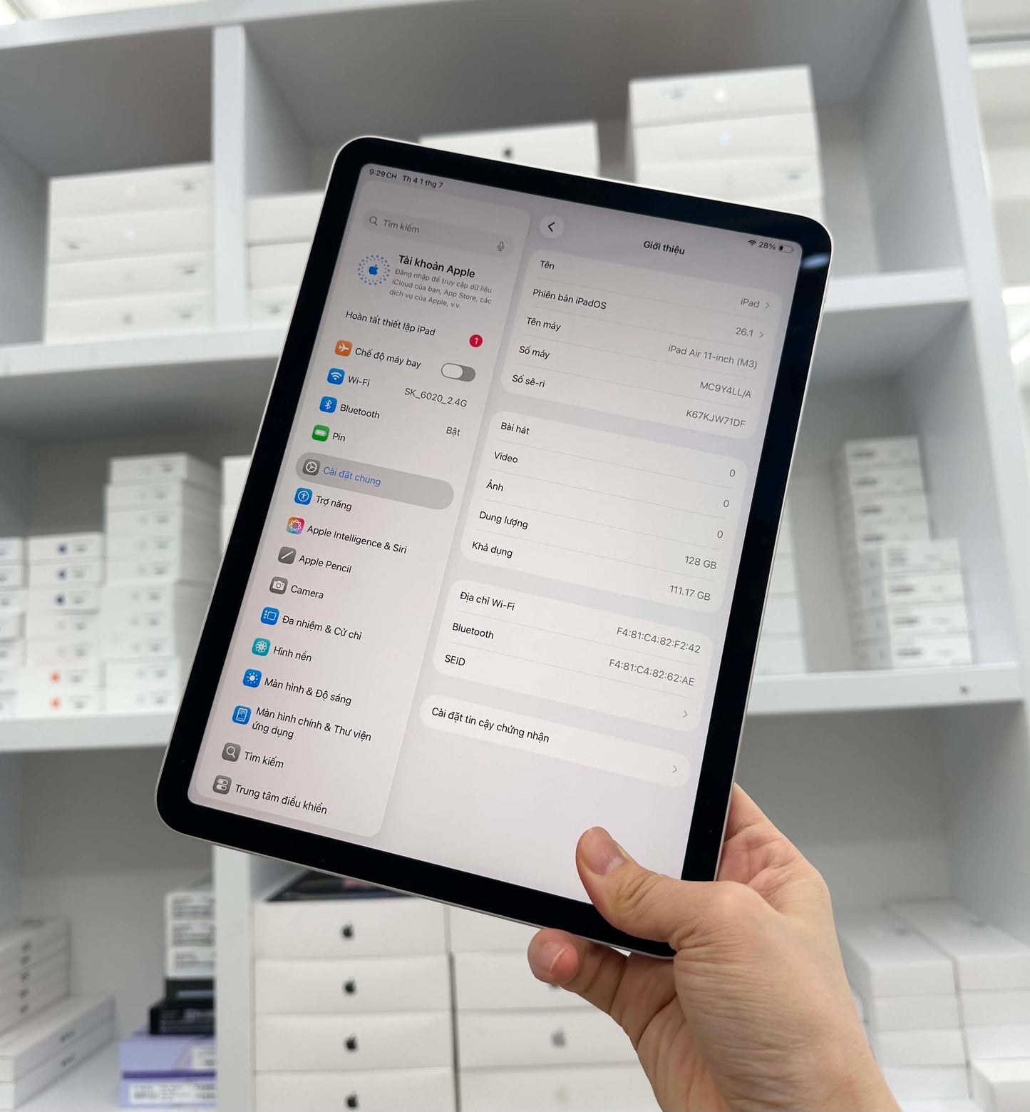 Ipad Air M3 128gb Màu starlight   - Pin 100% - RVX9W