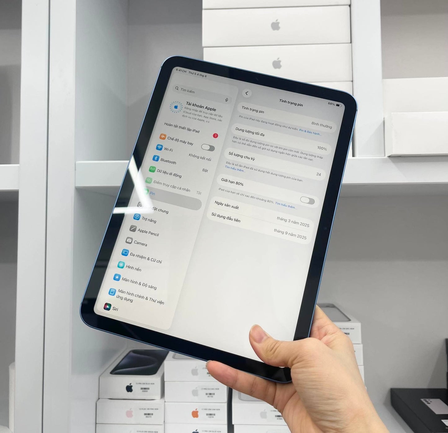 IPad Gen 11 bản 128GB Màu Xanh dương - Pin 100% - V0TVK TEKU