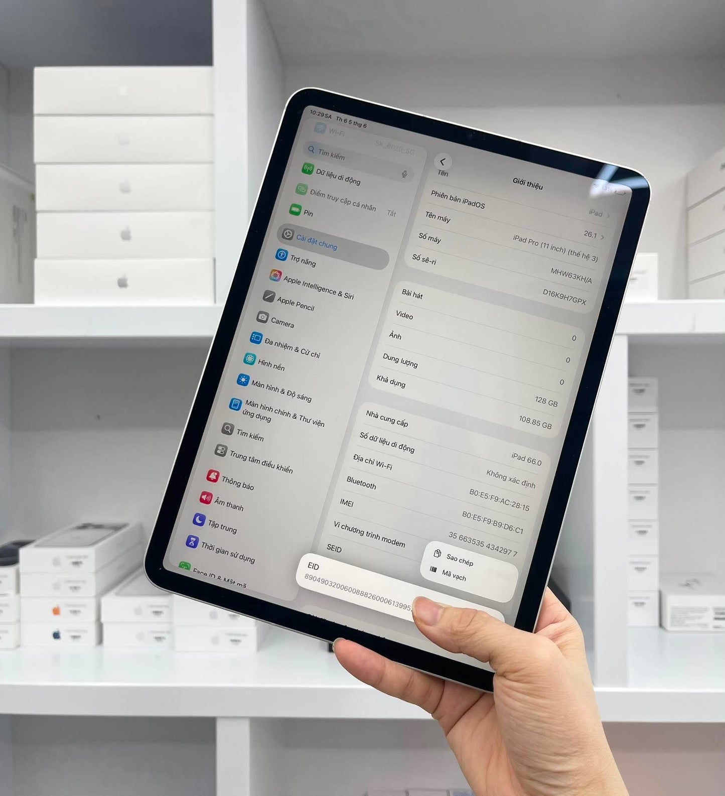 IPad Pro M1 bản 128gb Màu bạc bản sim - Pin 84% - H7GPX A-*