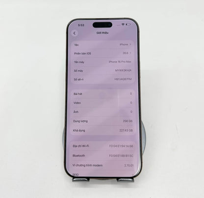 IPhone 16 ProMax 256GB Màu vàng - Pin 89% - 96847 -a -
