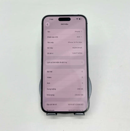 IPhone 14 ProMax 256gb Màu tím - Pin thay mới 100% - 01115 A-