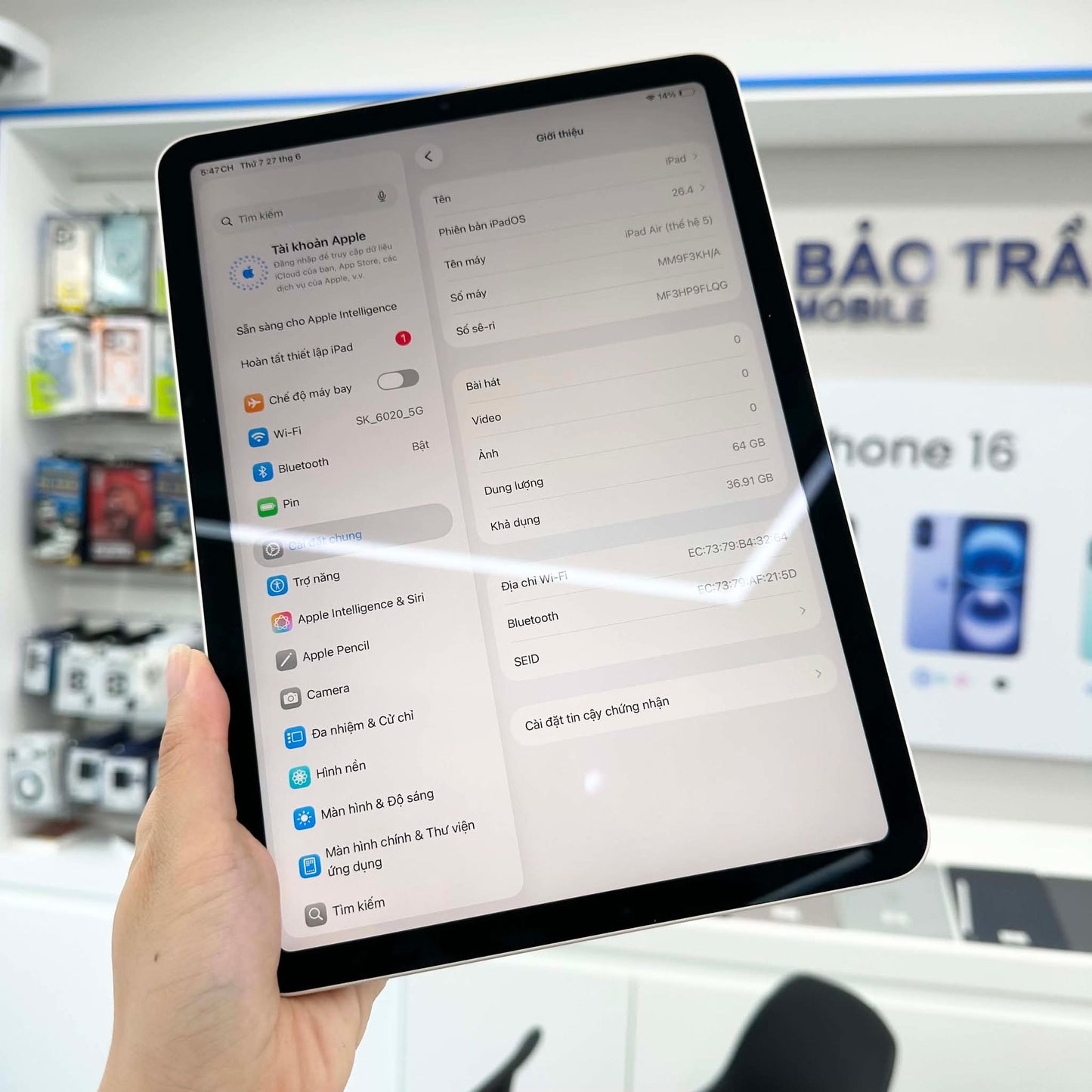 Ipad Air 5 64gb Màu Starlight - Pin 94% - 9FLQG