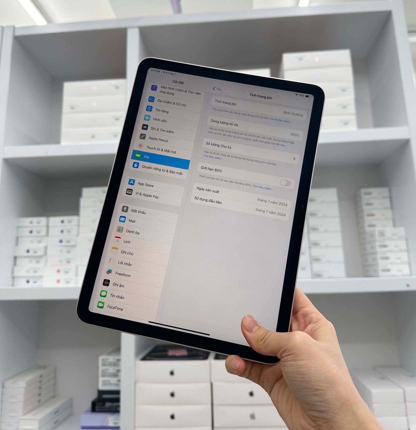 IPad Air 6 bản 256GB Màu Starlight - Pin 100% - X6PG7  - A-*