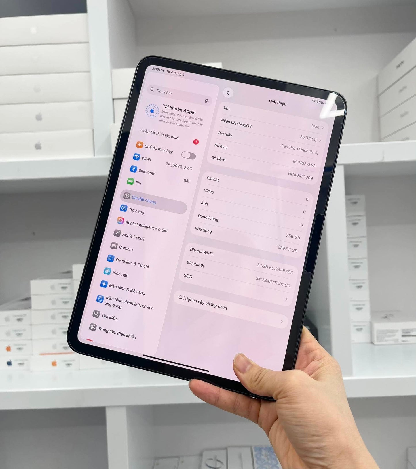 IPad Pro M4 bản 256GB Màu xám - Pin 95% - 5TJ99