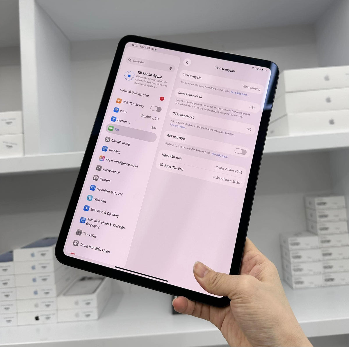 IPad Pro M4 bản 256GB Màu xám - Pin 98% - w22vn