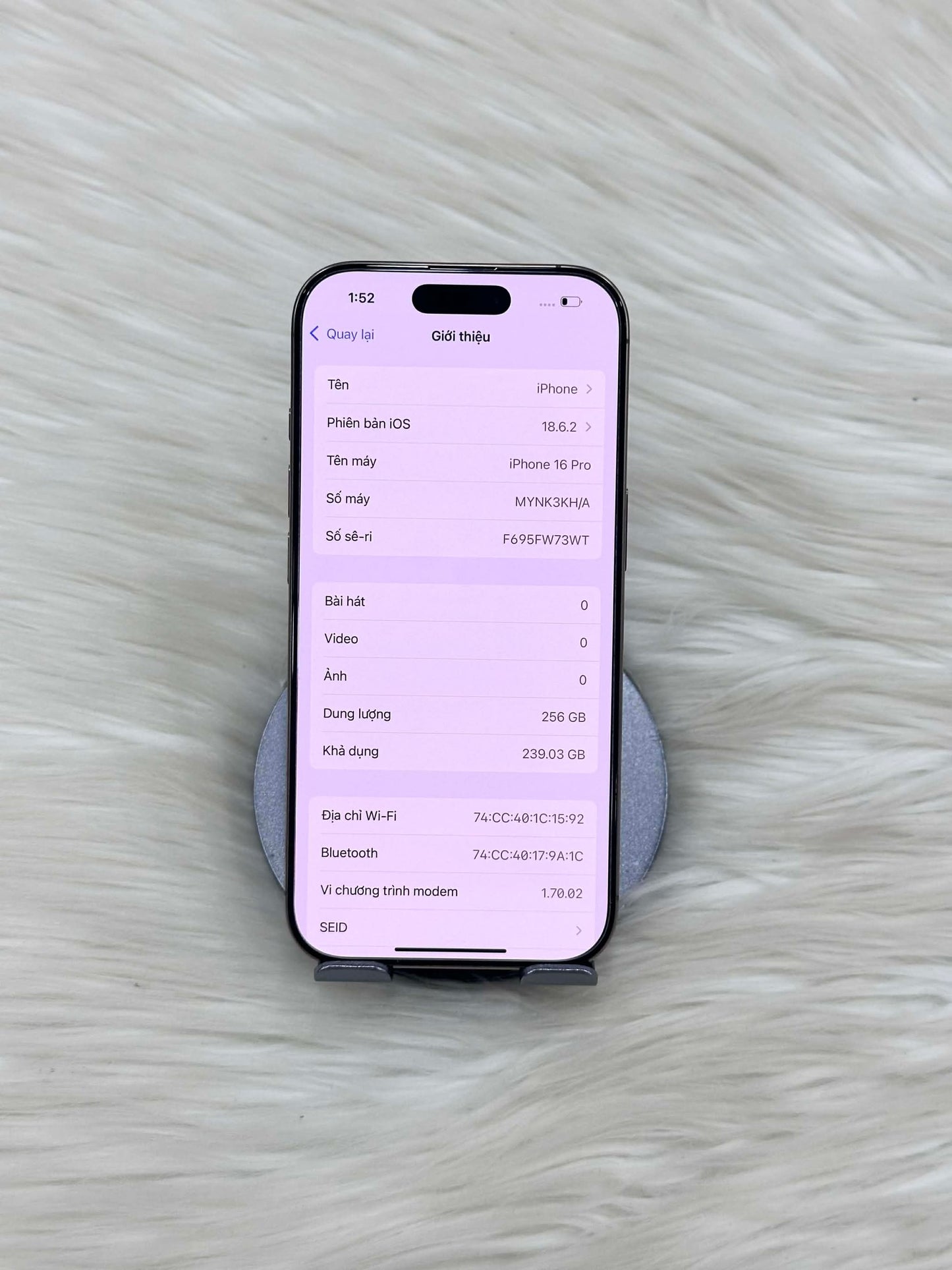 IPhone 16 Pro 256 Màu Vàng - Pin 100% sạc 160 lần - 49328 TEKU