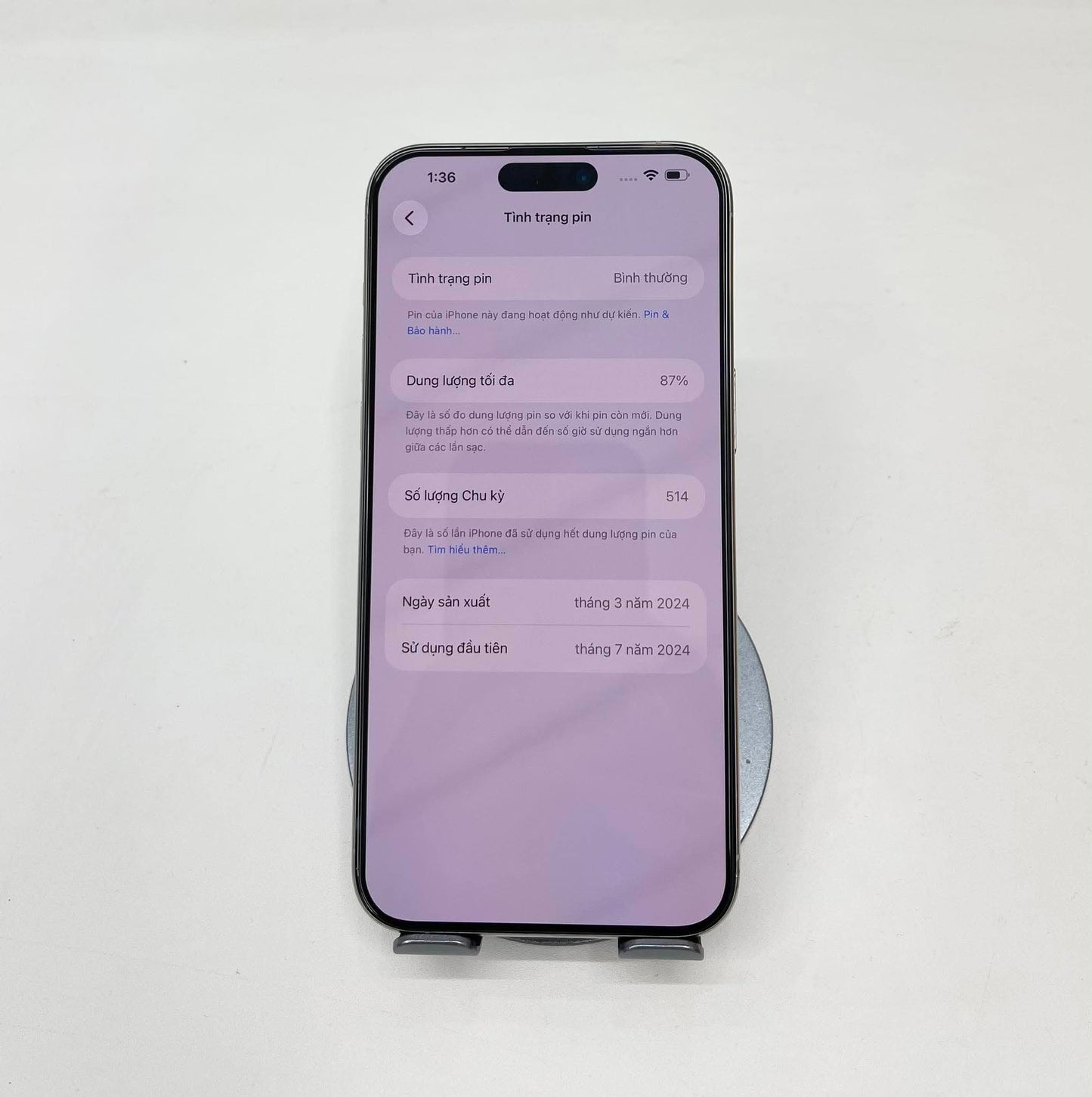 IPhone 15 Promax 256gb Màu Trắng - Pin 87% - 11833 A-*