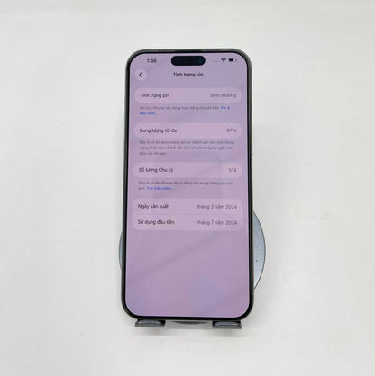 IPhone 15 Promax 256gb Màu Trắng - Pin 87% - 11833 A-*