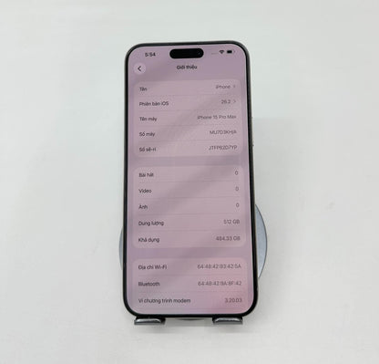 IPhone 15 Promax 512gb Màu Trắng - Pin 100% sạc 8 lần - 63568
