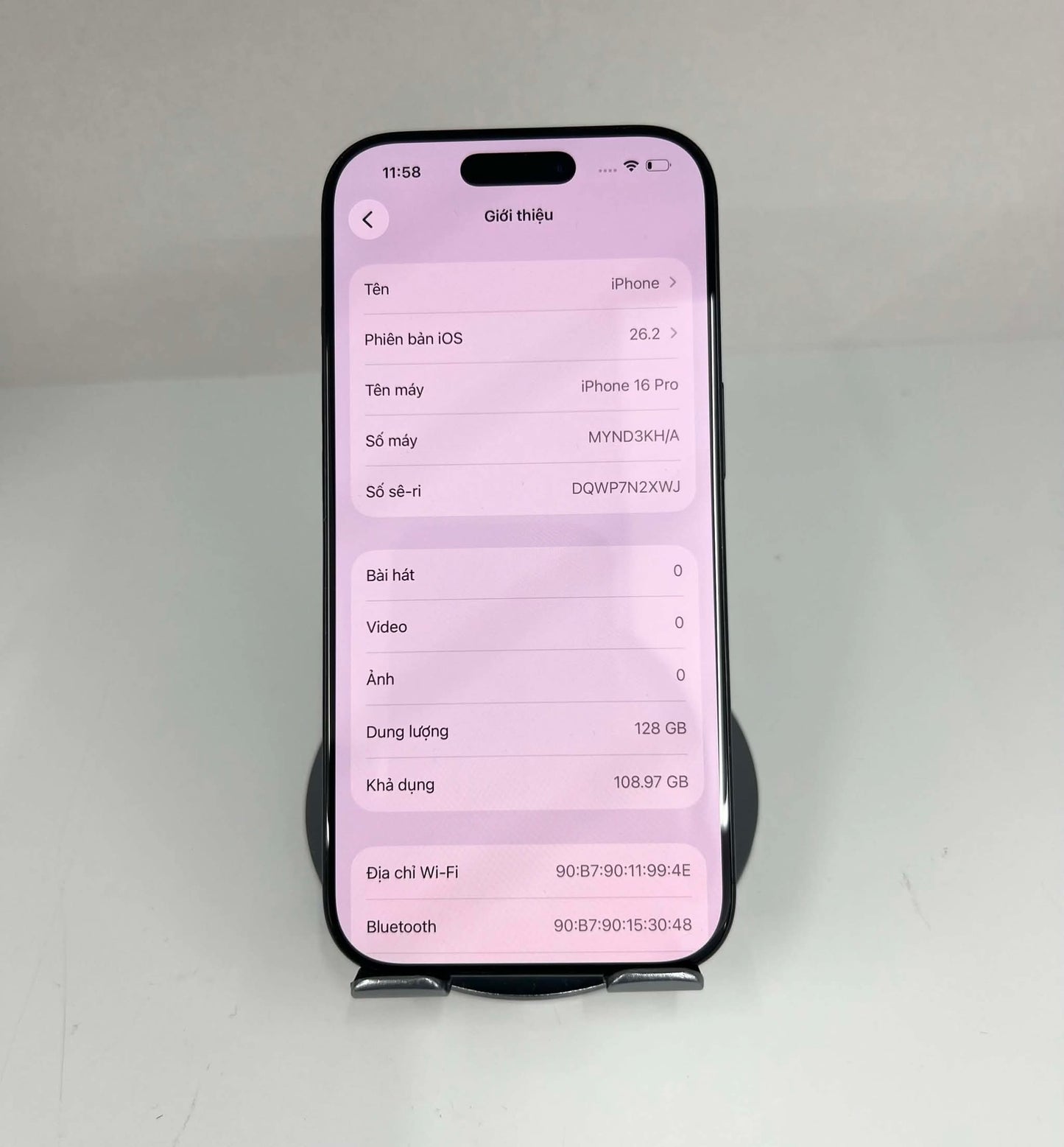 IPhone 16 Pro 128GB màu đen - Pin 100% - 35131 - A-