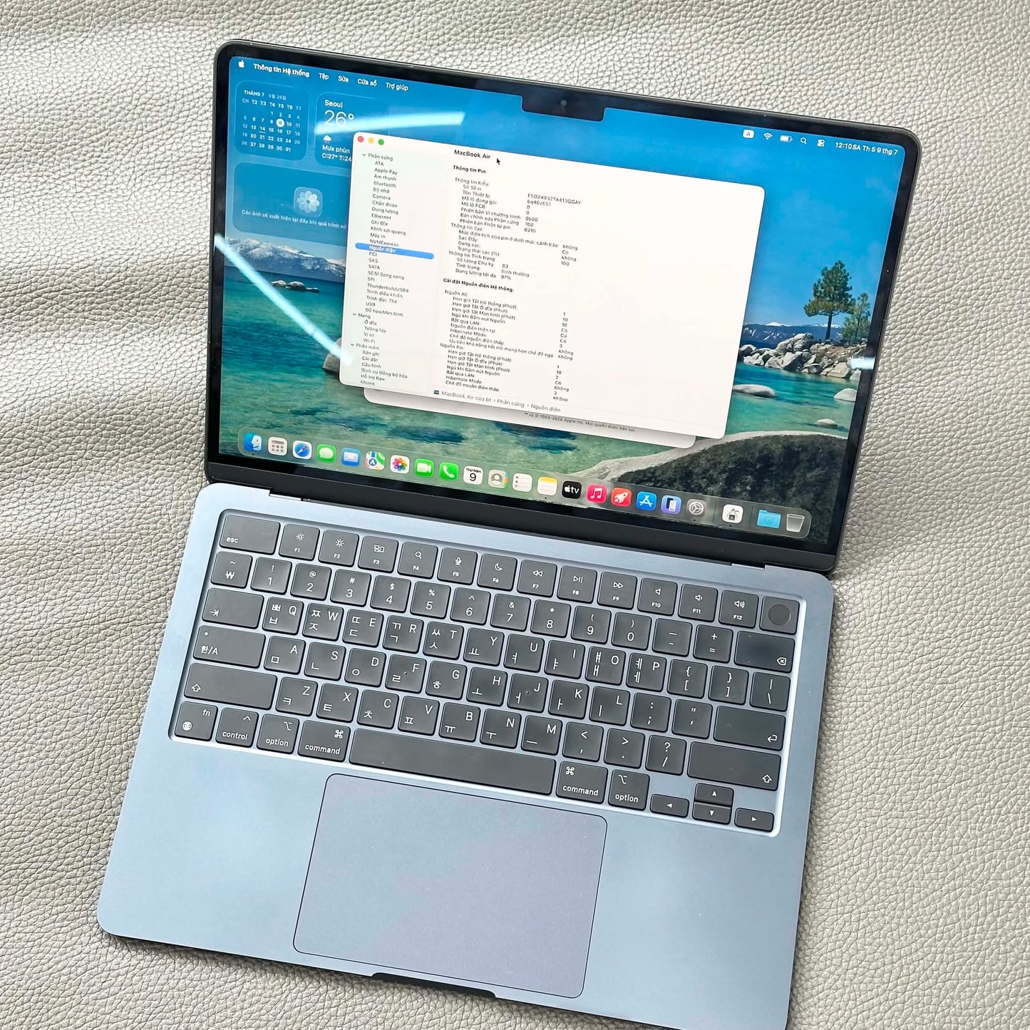 MacBook Air M2 bản 8GB/256GB Màu xanh đen - Pin 97%  - XQ9V2