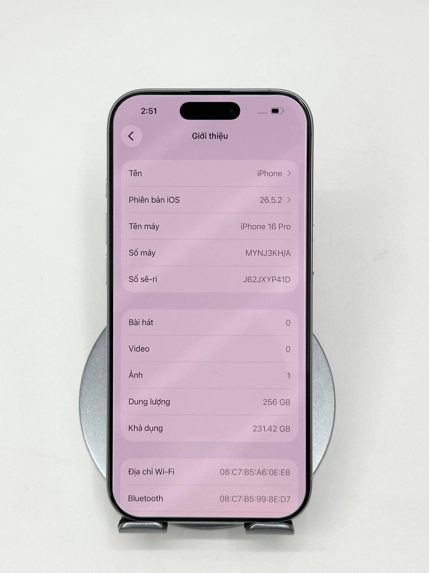 IPhone 16 Pro 256gb Màu trắng - Pin 90% - 26552 - a-