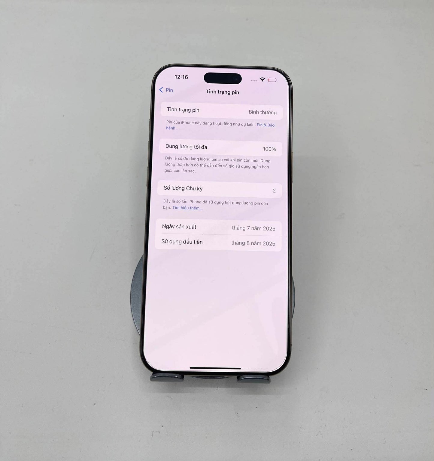 IPhone 16 ProMax 256GB Màu vàng - Pin 100% sạc 2 lần - 40263