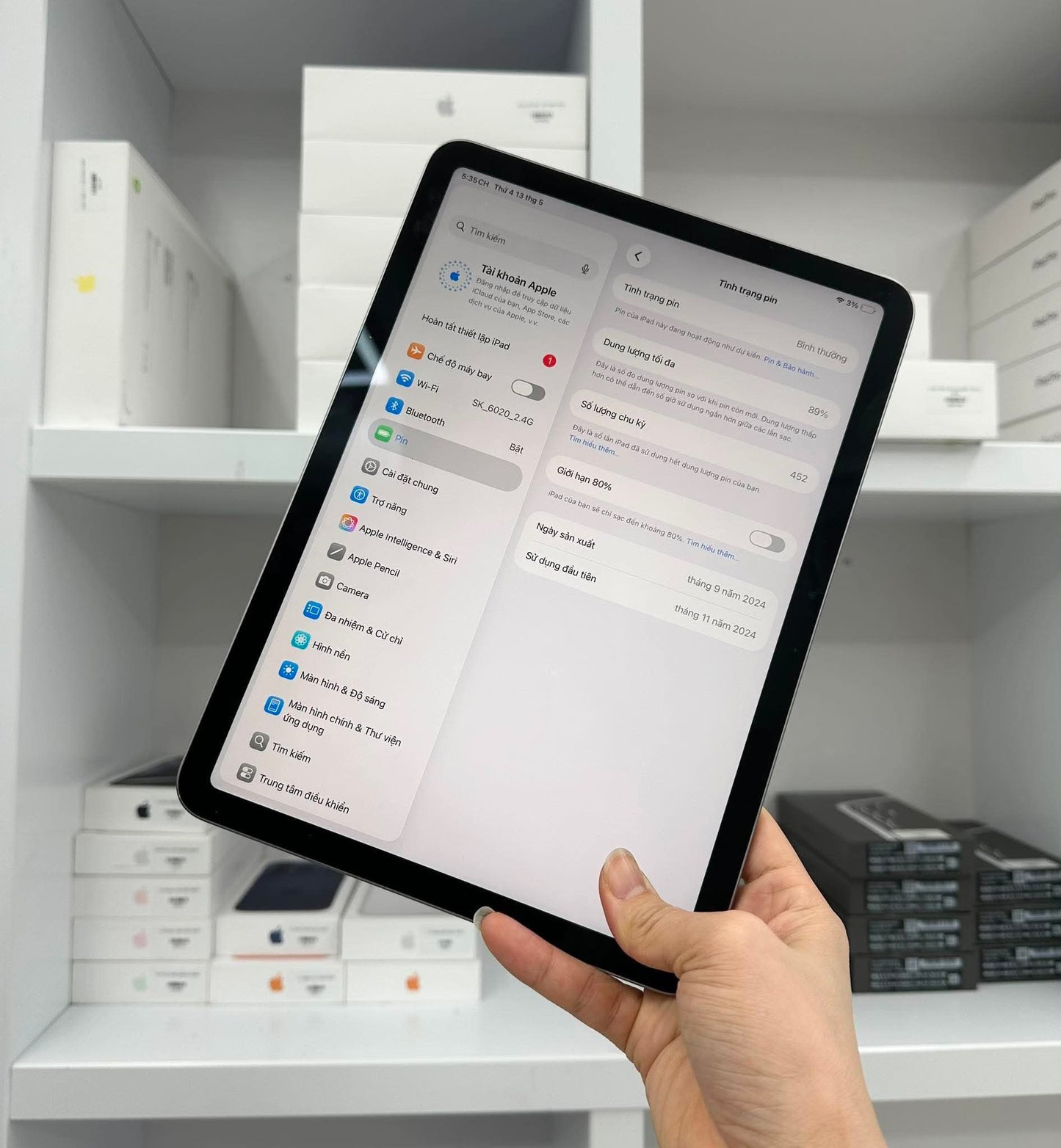 IPad Air 6 bản 128GB Màu xám - Pin 89% - GJYP4  A-*